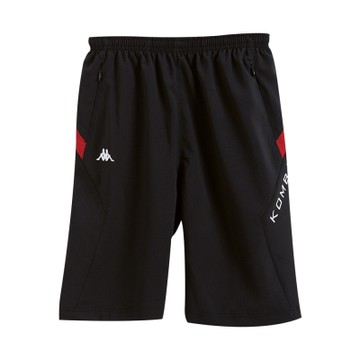 KAPPA義大利小朋友吸濕排汗速乾緯彈單層半短褲~黑 大紅