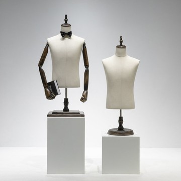 模特道具 模特展示架 韓版模特道具男半身人臺模特架子商務西裝禮服服裝店櫥窗展示架