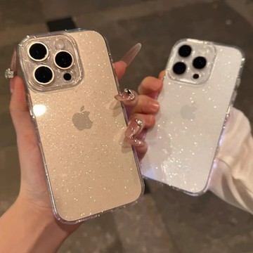 高級閃粉 透明手機殼 適用 iPhone 16 15 14 13 12 11 Pro Max Plus 防摔 冰晶保護殼