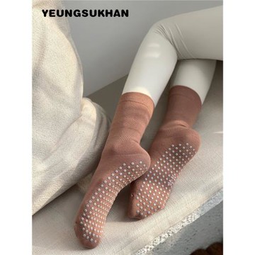 YEUNGSUKHAN/普拉提防滑襪 3雙裝中筒瑜伽襪 新疆棉秋冬保暖運動