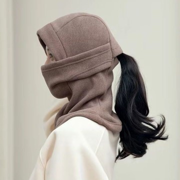 ⚡精心優選⚡新款帽子女冬季騎車防風防寒護耳一體帽冬天加絨加厚保暖套頭帽冬1215