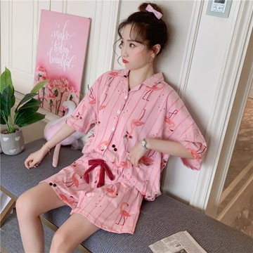 2025年新款睡衣女夏薄款純棉套裝兩件套洋氣可愛日系私房網紅爆款