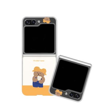 面包熊適用三星zflip7fe手機殼zflip6折疊屏flip5全包W25心系天下保護套超薄大視窗小眾女新款高級感可愛防摔