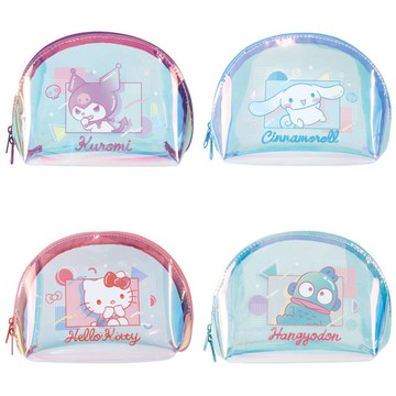小禮堂 Sanrio 三麗鷗 透明貝殼化妝包 (極光款) Kitty 酷洛米 大耳狗 人魚漢頓