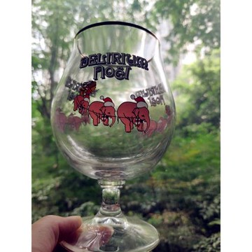 比利時進口 Delirium 粉象圣誕啤酒杯 郁金香杯 330ml 精釀啤酒杯