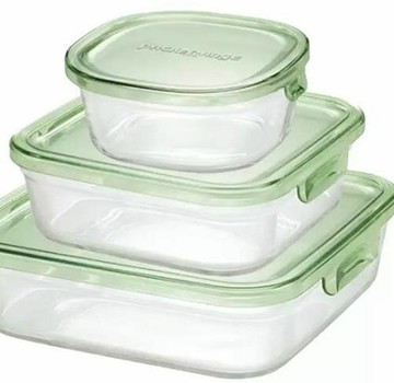 [COSCO代購6] D136317 IWAKI 耐熱玻璃微波盒含蓋6件組 450毫升+800毫升+1200毫升