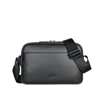 BRAUN BUFFEL 台灣總代理 海斯-TW1 橫式斜背包-黑色/BF711-60-BK