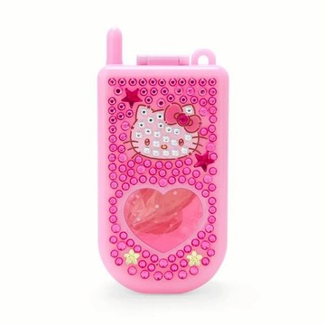 【小禮堂】Hello Kitty 手機造型水鑽飾品盒 (聖誕星願)