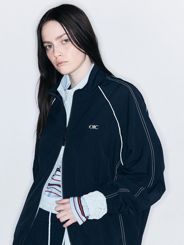 Sporty Piping Windbreaker [NAVY]