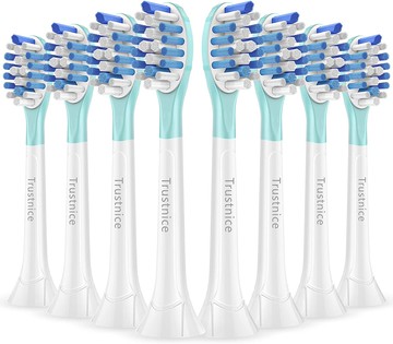 【日本代購】Philips 飛利浦Sonicare 電動牙刷用替換刷頭:橡膠製頭兼容刷頭高級清潔常規型用於去除牙垢的刷頭8根黑色Trustnice