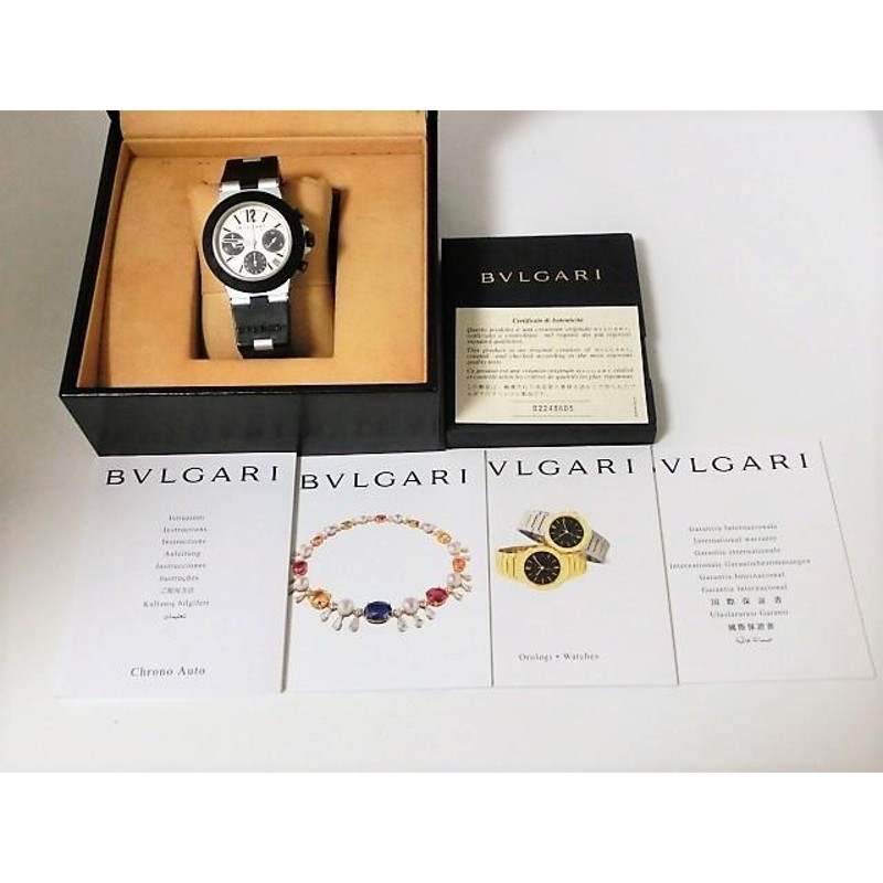 ブルガリ アルミニウム AC38TA メンズ 腕時計 クロノグラフ デイト ラバー 自動巻き AT シルバー文字盤 BVLGARI【中古】  【送料無料】mk1825 | LINEショッピング