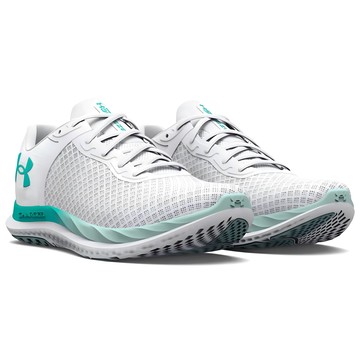 Under Armour 安德瑪 女款 Charged Breeze 運動鞋 3025130-102  22.5cm  白色 + 綠色