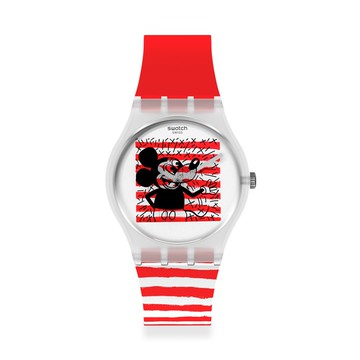 Swatch MOUSE MARINIÈRE 經典手錶/迪士尼/米奇 瑞士製造 GZ352 (34mm)【官方旗艦店】