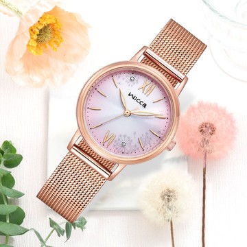 CITIZEN 星辰 Wicca 公主系列 蒲公英太陽能腕錶 女錶 聖誕節 禮物-KP5-166-97