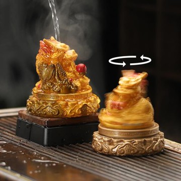遇水變色十二生肖祥龍創意擺件客廳茶幾裝飾品擺件功夫茶具配件