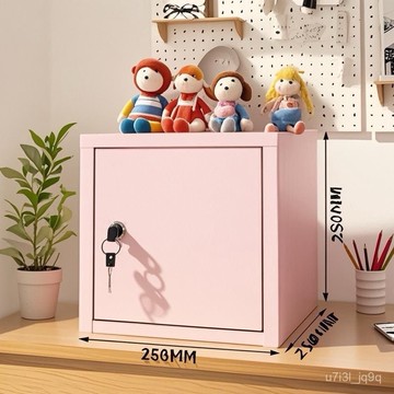 新款ins小型帶鎖收納盒帶密碼鎖桌麵收納資料櫃宿捨機械鎖利克衚