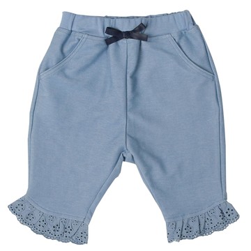 akachan honpo - 7分褲-褲腳蕾絲-深藍色