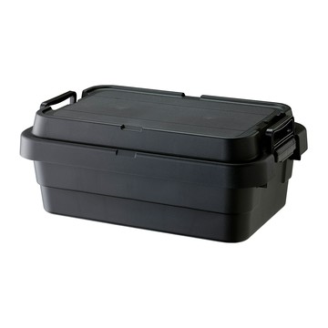 日本RISU TRUNK CARGO 掀蓋式耐壓收納箱(淺型)-30L-炭黑