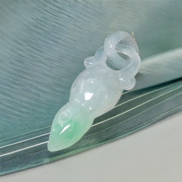 冰飄綠花翡翠好事發生吊墜 | 天然緬甸A貨翡翠 | 送禮