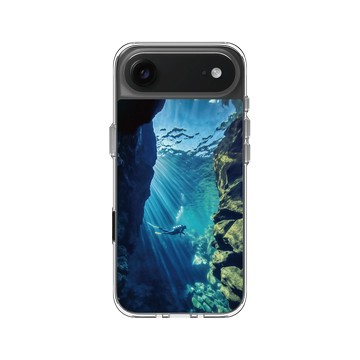 iPhone Air Clear Case（相機按鈕） 透明 - Ocean Collection: Let's Sea 海洋系列：一路向海 - 潛行者（史費拉大裂縫）