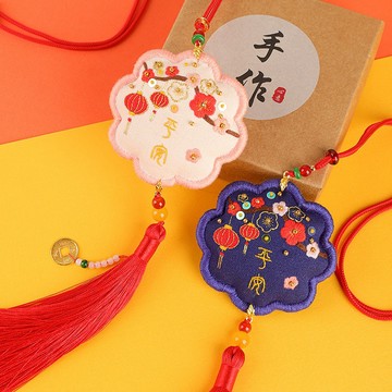 手作 刺繡 平安符 刺繡diy 附繡棚+香料+材料+禮合 手工刺繡 E0025