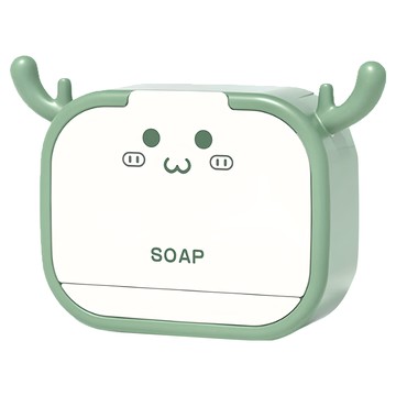 iSFun 浴室收納 免打孔壁掛瀝水單門肥皂盒  1個  綠色