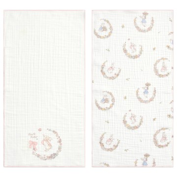 奇哥 比得兔天絲三層紗布澡巾 沐浴巾/拍嗝巾/紗布巾/口水巾 2條  花冠 白色  30 x 60cm