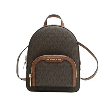 MICHAEL KORS 經典老花迷你小款斜背後背兩用包 防刮PVC皮革 雙肩包 後背包 M97545 深咖啡色MK(現貨)▶指定Outlet商品5折起☆現貨【送禮首選★APP下單點數4倍送】