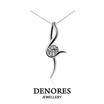 DENORES 芭蕾仕女0.30克拉八心八箭美鑽項鍊