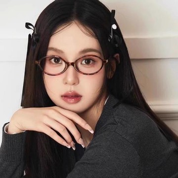 板材鏡框張元英同款玳瑁色近視眼鏡架女防藍光平光可配近視送鏡盒