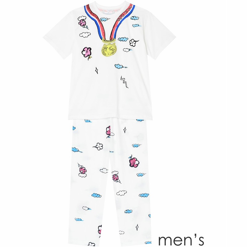 メンズパジャマ 5分袖ロングパンツ メダル柄 ワコール 通販 Lineポイント最大4 0 Get Lineショッピング