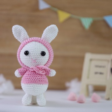 可愛動物鉤針。棉花糖波妮兔材料套組