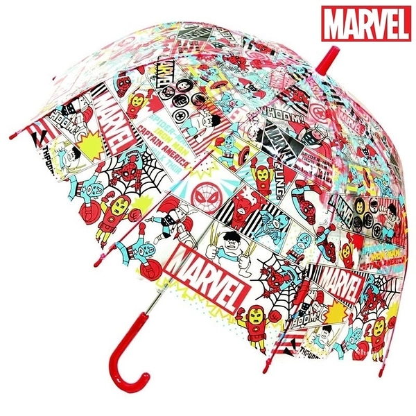 【SAS】漫威 MARVEL 復仇者聯盟 彩繪版 兒童 透明 直立傘／雨傘