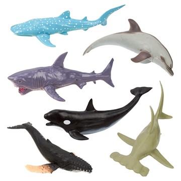 硬質仿真海洋動物模型6件組 小  1組