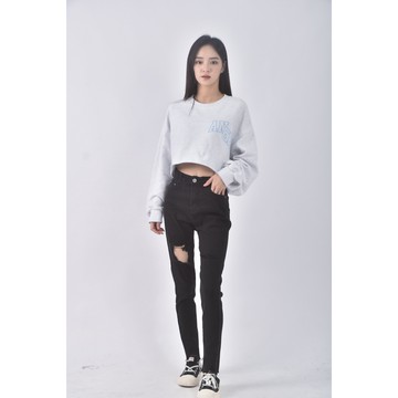 (M) ajpeace高腰修身黑色長褲二手衣