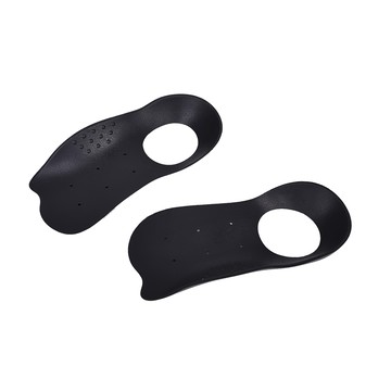 ZEAMO 日本足弓減壓支撐鞋墊 吸震止滑足心墊 黑色 1組  15.5 x 6.5 cm