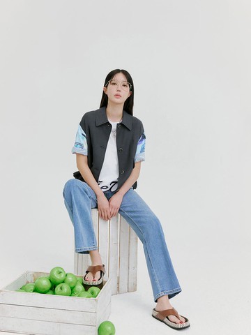 Embroidered Cut Detail Short Sleeve T-shirt (BKIBE2826)