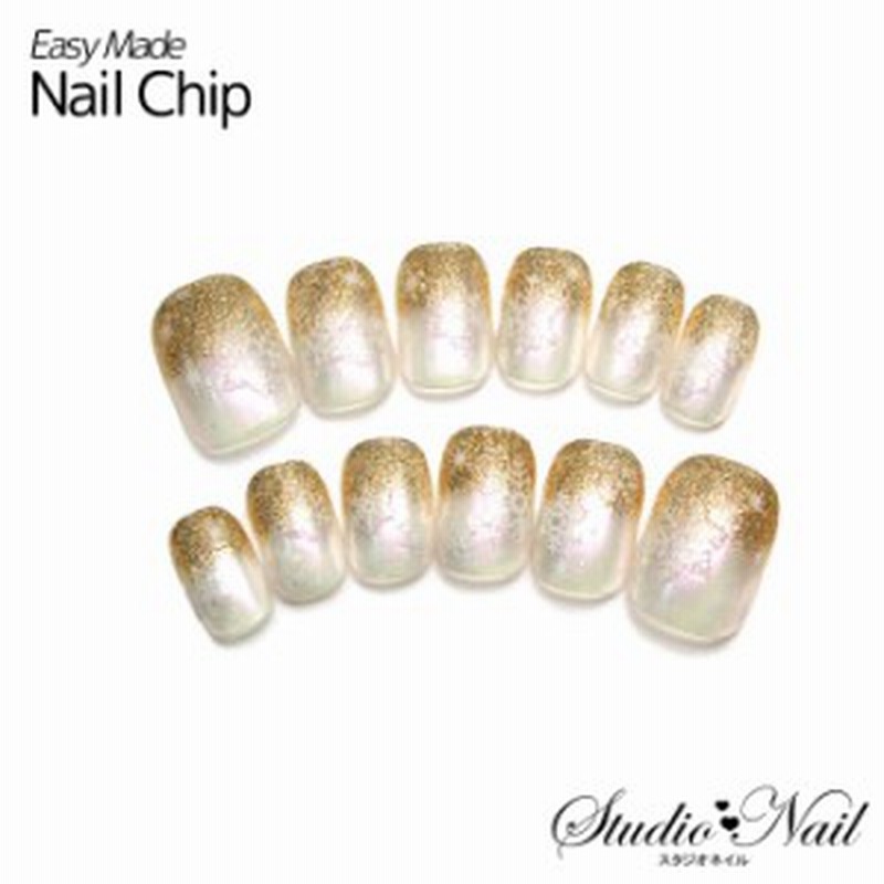 短い ちびつけ爪 クリアベース ゴールドラメ グラデーション フレンチ ホワイト 雪の結晶 ネイルチップ12枚入り Ks 通販 Lineポイント最大1 0 Get Lineショッピング