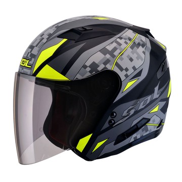 【入門首選】SOL SO7 迷彩 消光黑黃 3/4罩安全帽