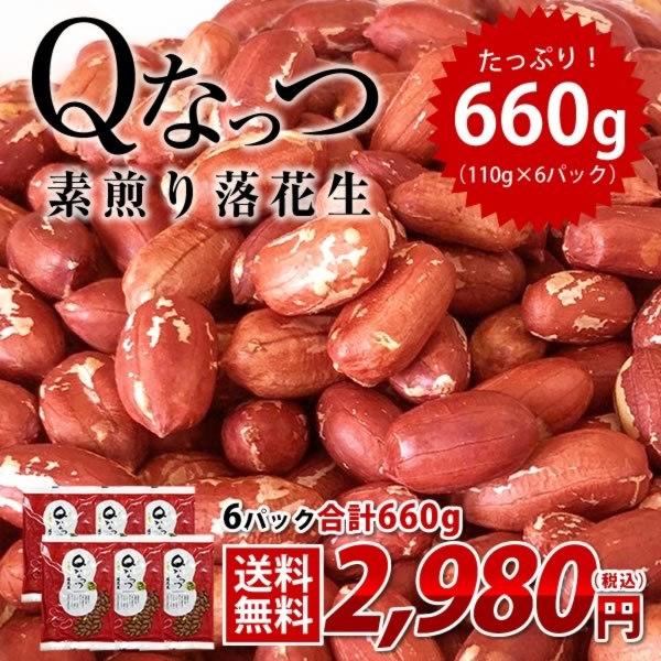 ギフト 落花生  送料込み  2023年産 千葉県産 Qなっつ 素煎り落花生 落花生 660g（110g×6）ピーナッツ Qナッツ らっかせい おつまみ 送料無料