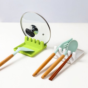 墨色鍋鏟架托廚房家用臺面多功能收納架免打孔鍋蓋鏟子勺子置物架