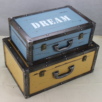 復古手提箱木箱子櫥窗陳列拍攝攝影道具木質裝飾品樣板房擺件美式