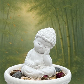 靜性香氛擴香盤組 淨念吉祥小佛  珪藻砂精油香氣盤 文青療癒擺件