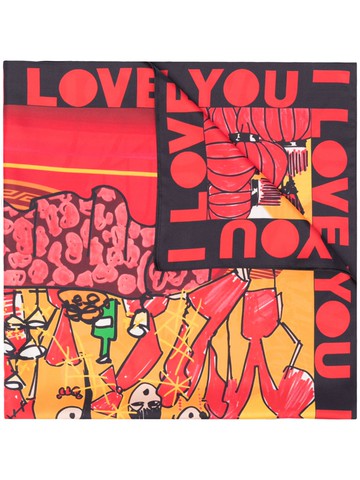 AZ FACTORY - Lunar New Year-print scarf - women - Fabric - One Size - Red