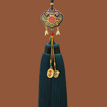 【巴黎精品】現貨+預購 汽車掛飾車內吊墜-黃銅琺瑯如意平安鎖汽車內飾a1bp33