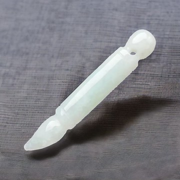 【考試順利】飄綠翡翠文昌筆項鍊 | 天然緬甸玉A貨翡翠 | 送禮