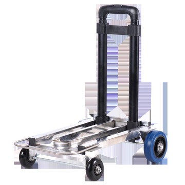 工廠現貨 免運 拉貨車 手推車 推車 搬運車 拉車 小推車 推拉車四輪不銹鋼加固手拉車家用輕便拉貨車折疊便攜拉桿車行李車特惠/開立發票 售後保障 特價出Z1220