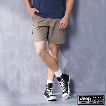 JEEP 男裝 街頭時尚工裝短褲-棕色