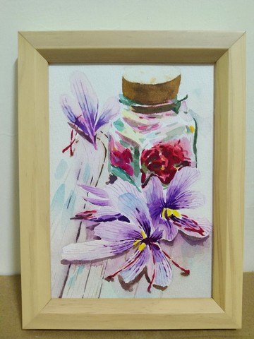 擺設 / 花 / 水彩畫 / 原稿 / 含框