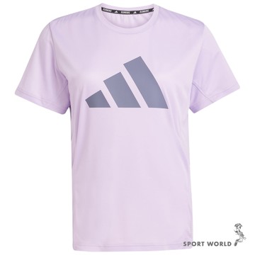 Adidas 短袖上衣 女裝 排汗 反光 紫【運動世界】JM5761